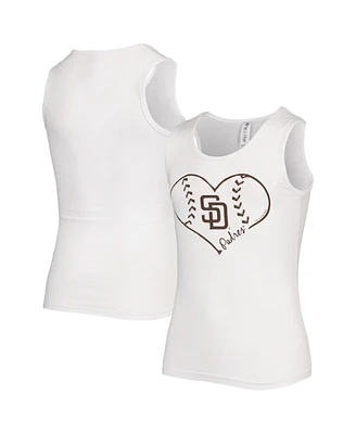 Big Girls Soft as a Grape White San Diego Padres Team Tank Top