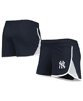 Women's New Era Navy New York Yankees Stretch French Terry Shorts