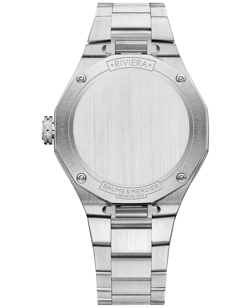 Baume & Mercier Women's Swiss Riviera Diamond (1/5 ct. t.w.) Stainless Steel Steel Bracelet Watch 36mm