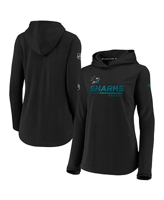 Women's Fanatics Black San Jose Sharks Authentic Pro Pullover Hoodie