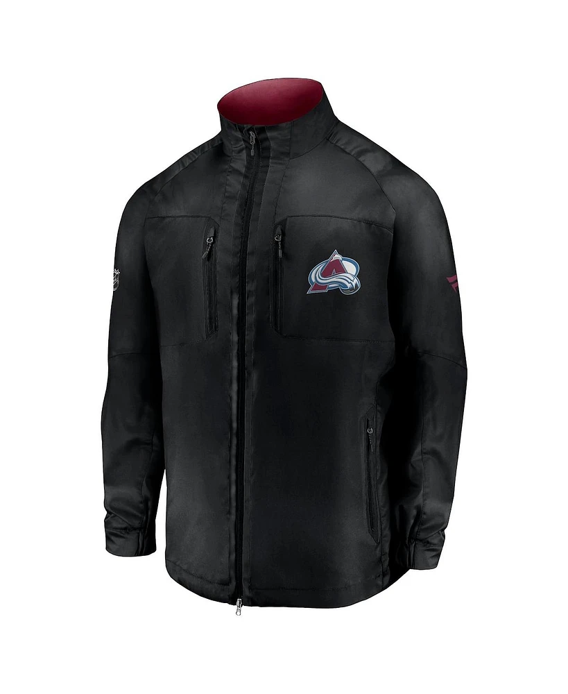 Men's Fanatics Black Colorado Avalanche Authentic Pro Locker Room Rink Raglan Full-Zip Jacket