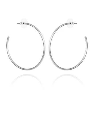 Vince Camuto Silver-Tone Large Open Hoop Earrings