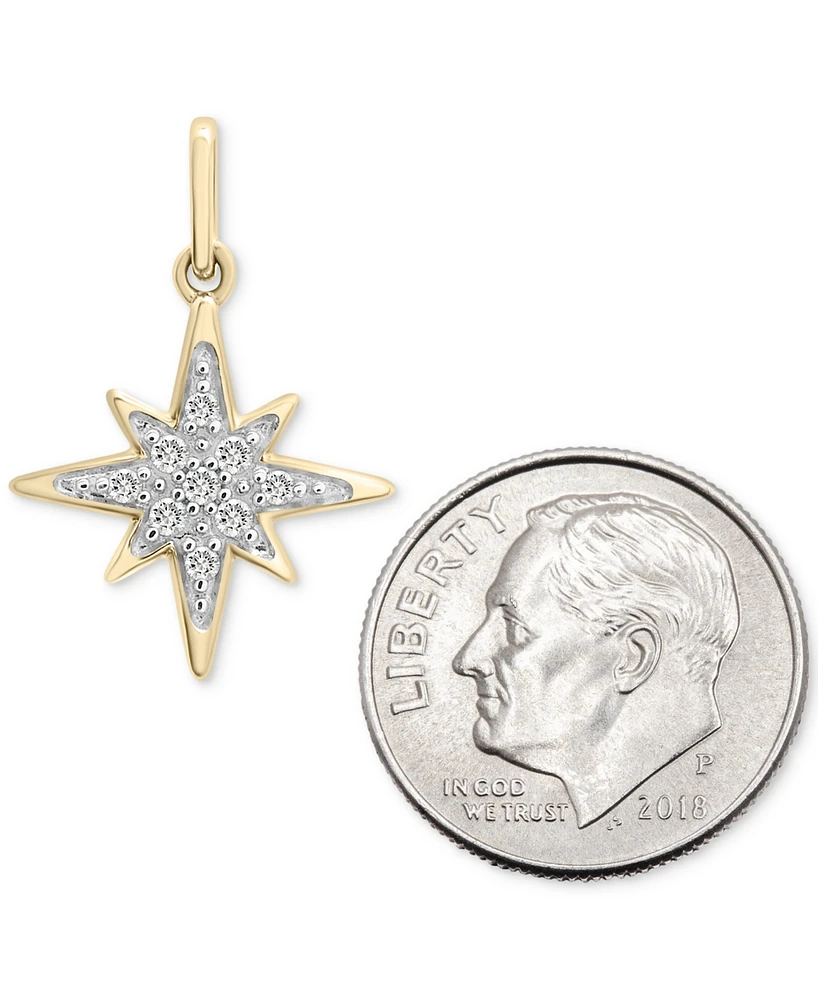 Wrapped Diamond Fancy Star Charm Pendant (1/20 ct. t.w.) in 10k Gold, Created for Macy's