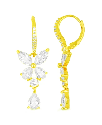 Dangling Earrings 14K Gold or Rose Plated Sterling Silver