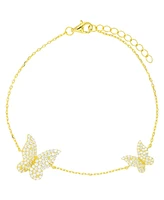 Butterfly Anklet 14K Gold Plated or Sterling Silver