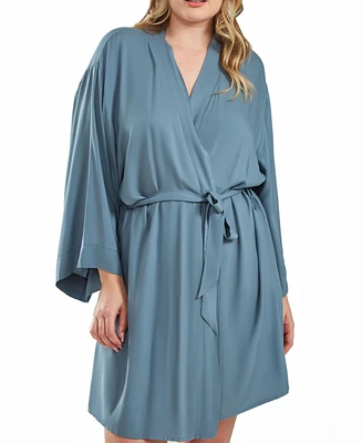 Bree Plus Modal Robe with Looped Self Tie Sash and Inner Ties