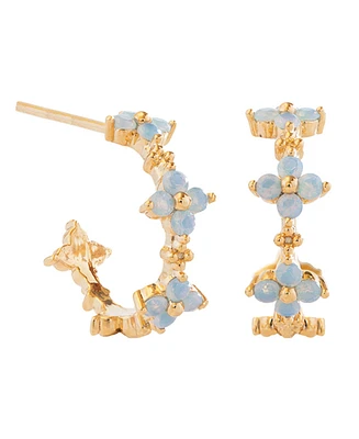 Girls Crew Blue Blossom Love Hoop Earrings