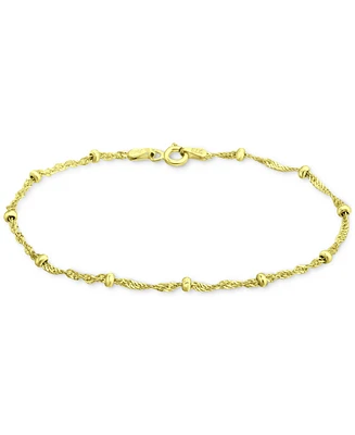 Giani Bernini Beaded Singapore Link Chain Bracelet in 18k Gold-Plated Sterling Silver, Created for Macy's