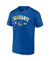 Men's Fanatics Royal Golden State Warriors 2022 Nba Finals Champions Final Buzzer Jersey Roster T-shirt