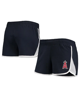 Women's New Era Navy Los Angeles Angels Stretch French Terry Shorts