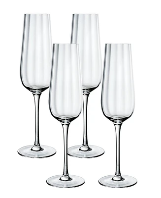Villeroy & Boch Rose Garden Flute Glass, Set of 4