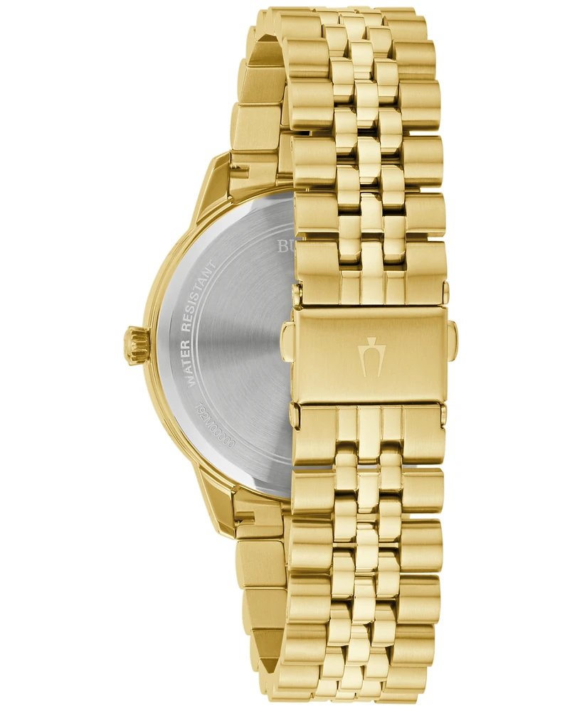 Bulova Men's Classic Diamond Accent Gold-Tone Stainless Steel Bracelet Watch 41mm
