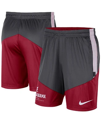 Men's Nike Charcoal and Crimson Alabama Crimson Tide Team Performance Knit Shorts