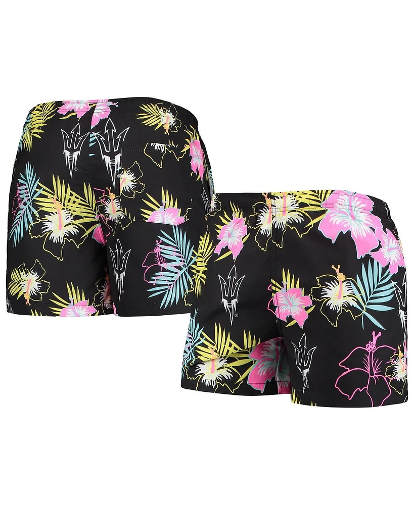 Men's Foco Black Arizona State Sun Devils Neon Floral Swim Trunks