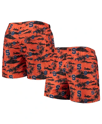 Men's Foco Orange Syracuse Island Palm Swim Trunks