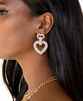Ettika 18K Gold Plated Dove Drop Heart Earrings