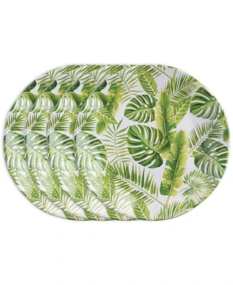 Q Squared Melamine Palm 8" Salad Plates, Set of 4
