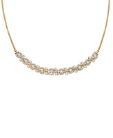 Wrapped in Love Diamond Swirl Curved Bar Statement Necklace (1 ct. t.w.) in 14k Gold, 15-1/4" + 2" extender, Created for Macy's