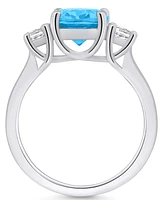 Macy's Blue Topaz and Diamond Ring (3-5/8 ct.t.w 1/3 ct.t.w) 14K Gold
