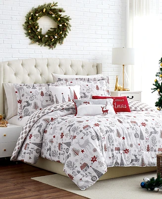 Southshore Fine Linens Holly Jolly Lane Reversible 6-Pc. Comforter Set, Twin