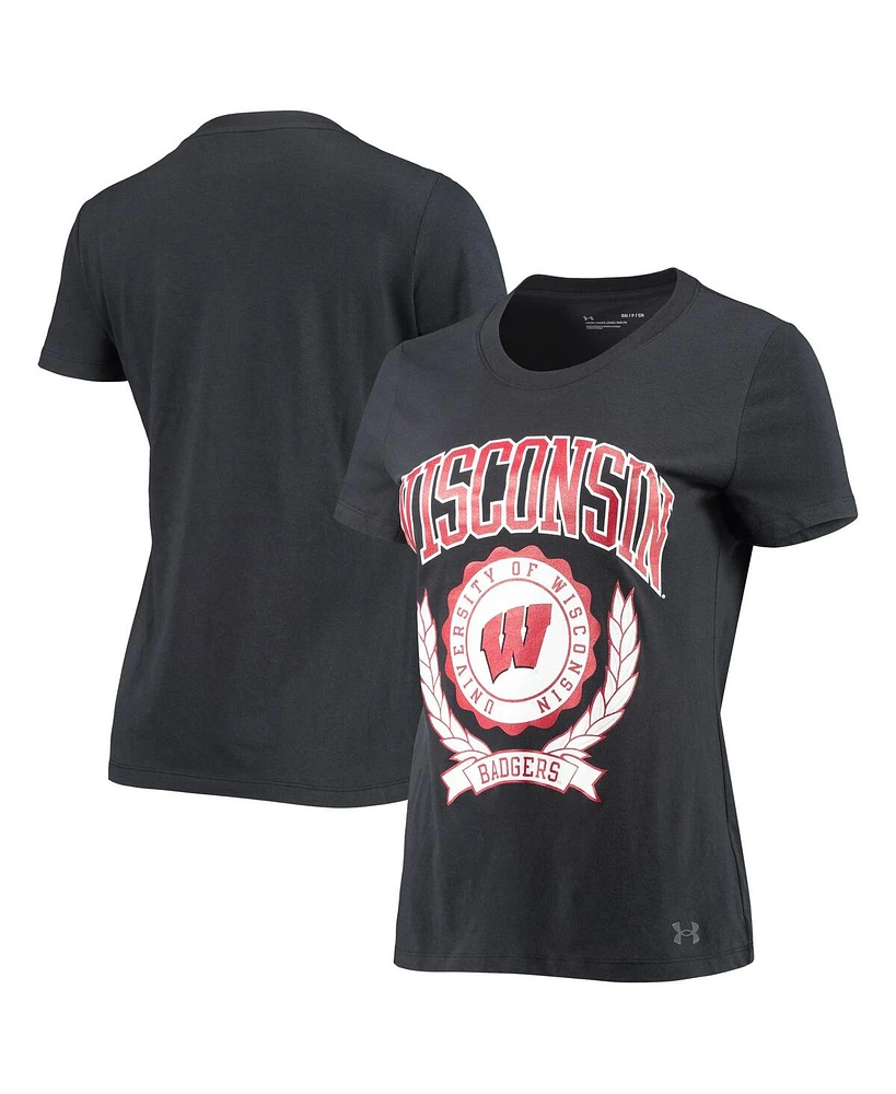 Women's Under Armour Black Wisconsin Badgers T-shirt