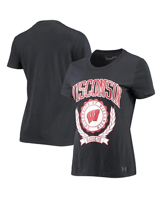 Women's Under Armour Black Wisconsin Badgers T-shirt