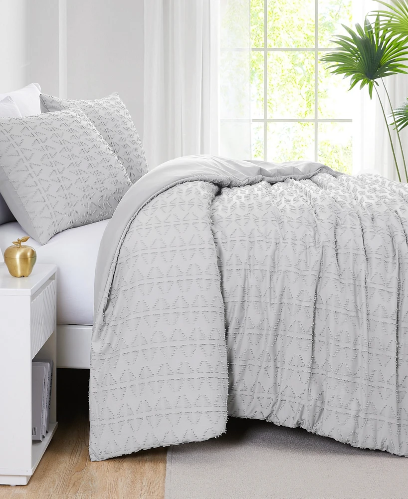 Southshore Fine Linens Dhara 3 Piece Textured Duvet Cover Set, King/California King