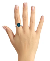 Macy's London Blue Topaz (4-1/4 ct. t.w.) and Diamond (1/4 Ring 14K White Gold