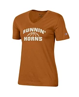 Women's Champion Texas Orange Texas Longhorns Runnin' Horns V-Neck T-shirt