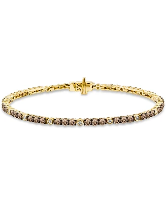 Le Vian Chocolatier Chocolate Diamond (3-3/8 ct. t.w.) & Vanilla Diamond (1/4 ct. t.w.) Link Bracelet in 14k Gold