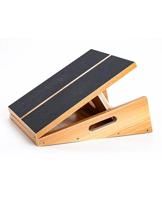 StrongTek Professional Wooden Slant Board, Calf Stretcher With Extra Side-handle