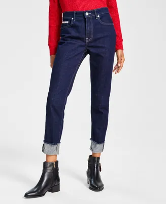 Tommy Hilfiger Women's Tribeca Th Flex Raw-Cuff Skinny Jeans