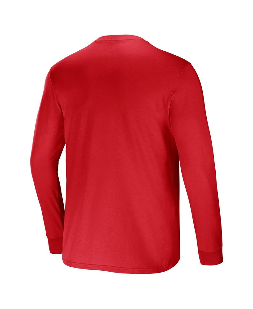 Men's Nfl x Darius Rucker Collection by Fanatics Red Atlanta Falcons Team Long Sleeve T-shirt