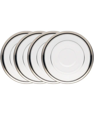 Noritake Austin Platinum Set of 4 Saucers, Service For 4