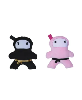 Pink & Black Ninja Love Plush Dog Toy Gift Set – with Squeaker & Crinkle Paper for Fun Play, Durable for Chewing, Perfect for Playtime and Cudd