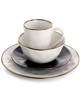 Elama Andres 16 Pc. Stoneware Dinnerware Set, Service for 4