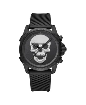 Ed Hardy Men's Black Silicone Strap Watch 48mm