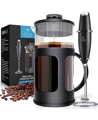 French Press Coffee Pot and Milk Frother Set