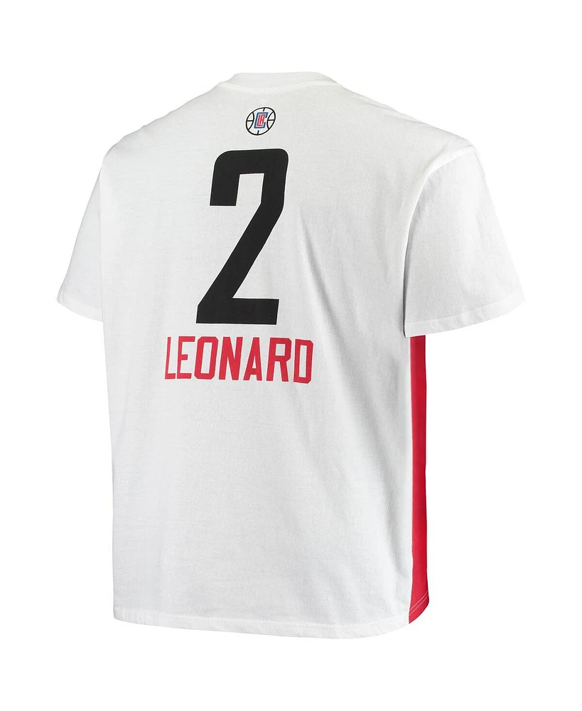 Men's Fanatics Kawhi Leonard White La Clippers Big and Tall Yoke T-shirt