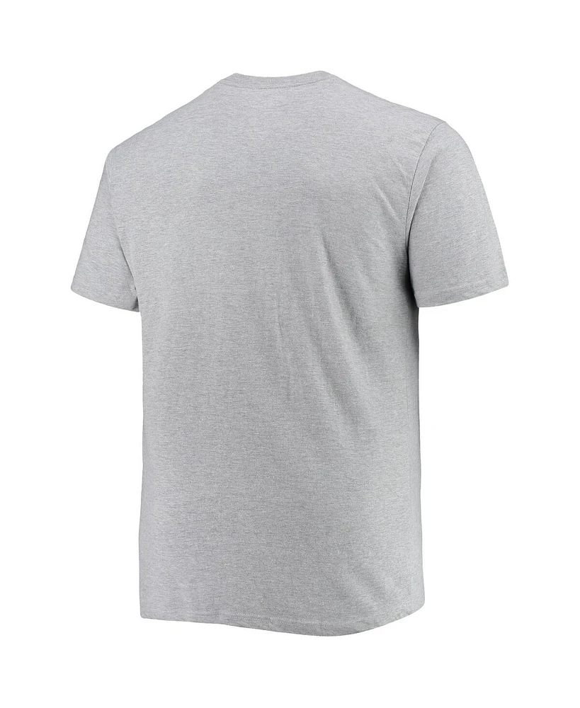 Men's Heathered Gray Philadelphia 76ers Big and Tall Heart Soul T-shirt