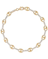 Lab-Grown White Sapphire (2-1/4 ct. t.w.) Link Bracelet in 14k Gold-Plated Sterling Silver