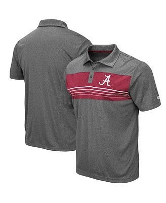 Men's Colosseum Heathered Charcoal Alabama Crimson Tide Smithers Polo Shirt