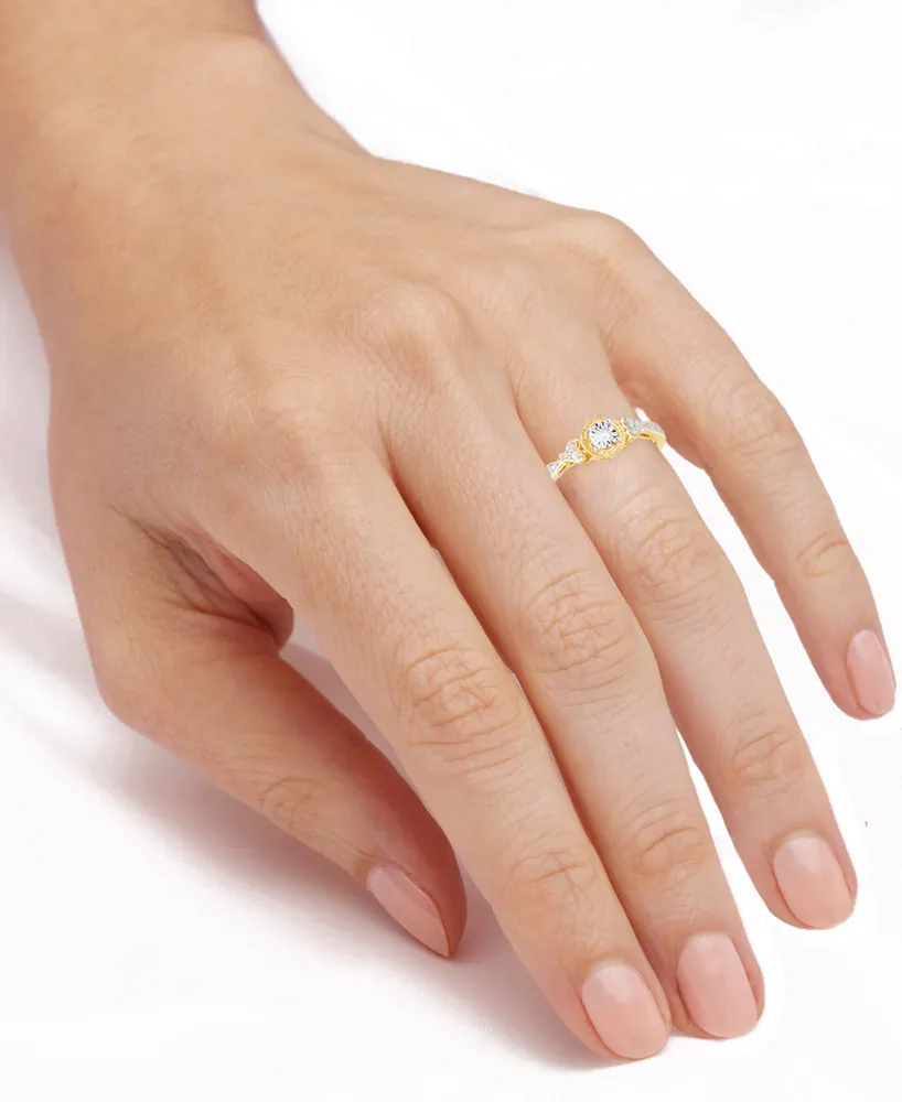 Diamond Promise Ring (1/10 ct. t.w.) in 14k Gold-Plated Sterling Silver