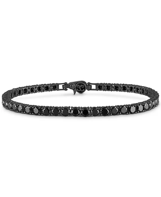 Esquire Men's Jewelry White Cubic Zirconia Tennis Bracelet in Sterling Silver (Also in Black Cubic Zirconia), Created for Macy's