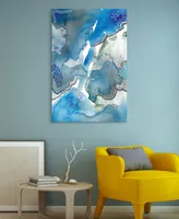 Empire Art Direct 'Subtle Blues I' Frameless Free Floating Tempered Glass Panel Graphic Wall Art, 32" x 48"