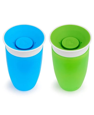Munchkin Toddler Miracle 360 Sippy Cup, Green/Blue, 10 Oz, 2 Count