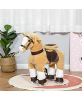 Qaba Kids Ride-on Walking Horse with Easy Rolling Wheels,