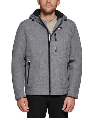 Tommy Hilfiger Men's Sherpa-Lined Softshell Hooded Jacket