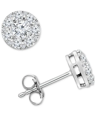TruMiracle Diamond Halo Stud Earrings (1 ct. t.w.) in 14k White Gold