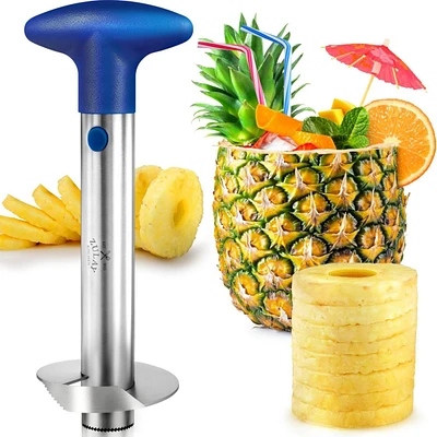 Zulay Kitchen Pineapple Corer and Slicer Tool - Stainless Steel Cutter for Easy Core Removal & Slicing
